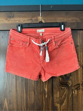 Roxy Orange Corduroy Low Rise y2k Drawstring Jean Shorts